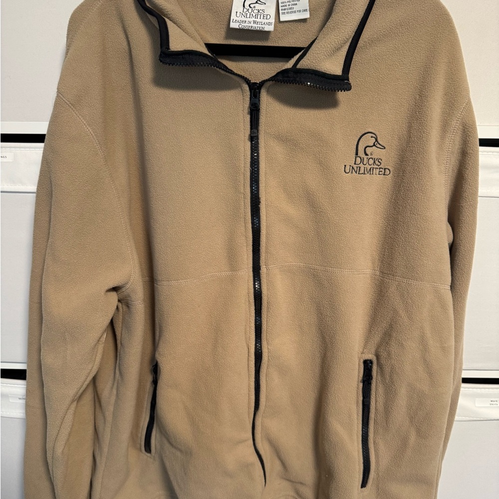 Ducks Unlimited Men's Tan Fleece Jacket